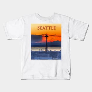 Seattle Sunset Kids T-Shirt